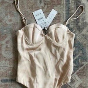 Zara satin sweetheart bodysuit